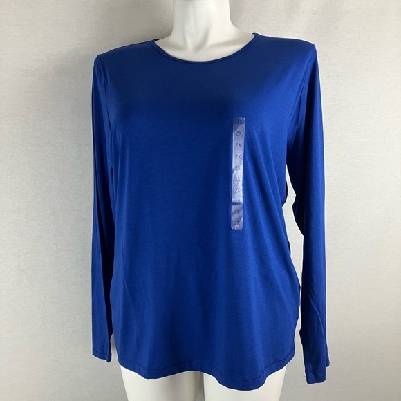 Anne Klein Tops - Anne Klein Royal Blue Long Sleeve Tee